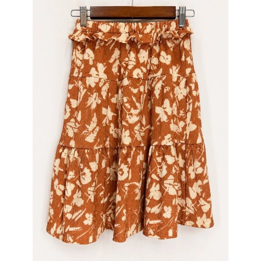 Jessica Simpson Floral Tiered Skirt | Size 6 | Elastic Waist